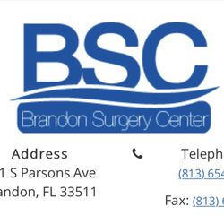 Brandon Surgery Center - The logo and contact information.