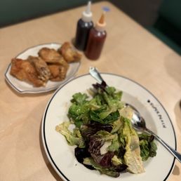 Greens salad Chicken wings Greens salad Chicken wings