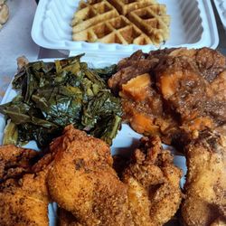 Groovy Chicken And Waffles - Our soul Food Sunday plate.