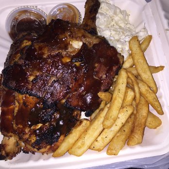 The Pit - 1/2 Chicken and Rib Combo Plate - Barbeque Near Me - Edgewater, New Jersey