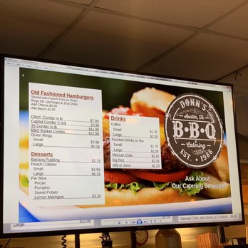 Donn's BBQ & Catering - New food menu - Barbeque Near Me - Austin, Texas