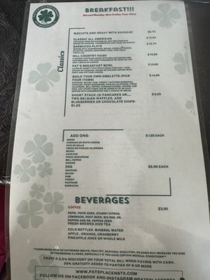 Menu photo 1 Pat's Place New Braunfels, TX Menu photo 1 Pat's Place New Braunfels, TX