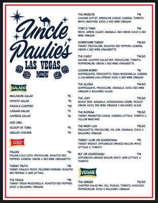 Menu photo 8 Uncle Paulie's Las Vegas, NV Menu photo 8 Uncle Paulie's Las Vegas, NV