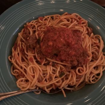 Roman Cucina - Spaghetti Bolognese with added Meatball - Italian Near Me - Fullerton, California Roman Cucina - Spaghetti Bolognese with added Meatball - Italian Near Me - Fullerton, California