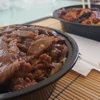 Teriyaki Madness - Spicy beef bowl w/ noodles & steamed veggies. The other bowl is the two protein option w/ spicy beef & chicken w/noodles. - Asian Fusion Near Me - Las Vegas, Nevada Teriyaki Madness - Spicy beef bowl w/ noodles & steamed veggies. The other bowl is the two protein option w/ spicy beef & chicken w/noodles. - Asian Fusion Near Me - Las Vegas, Nevada