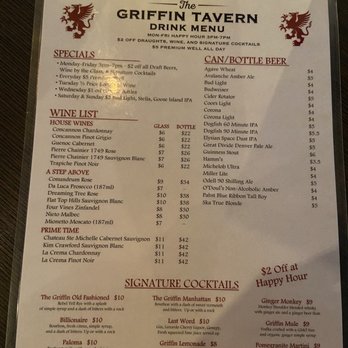 Griffin Tavern - Menu - Cocktail Bars Near Me - Denver, Colorado Griffin Tavern - Menu - Cocktail Bars Near Me - Denver, Colorado