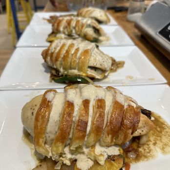 Well Done Cooking Classes - Chicken Wellington with veggies. - Cooking Classes Near Me - Houston, Texas Well Done Cooking Classes - Chicken Wellington with veggies. - Cooking Classes Near Me - Houston, Texas