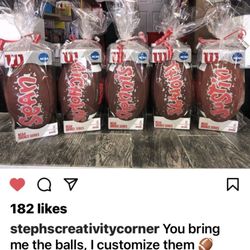 Steph's Creativity Corner - HandpAinted footballs