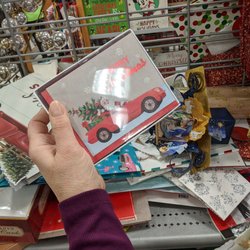 T J Maxx Store - Holiday red vehicle + Christmas tree finds