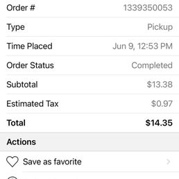 6-9-2021 - Screenshot of the time I received my order after placing it at 12:53 PM. 6-9-2021 - Screenshot of the time I received my order after placing it at 12:53 PM.