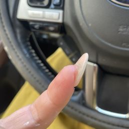 I've never had gel x look like this. i understand my nail bed is curved but this looks so bad. I've never had gel x look like this. i understand my nail bed is curved but this looks so bad.