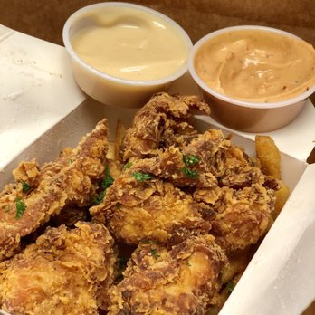 Sticky's - Chicken poppers w/ sticky sauce & chipotle aioli sauce. - Fast Food Near Me - New York, New York Sticky's - Chicken poppers w/ sticky sauce & chipotle aioli sauce. - Fast Food Near Me - New York, New York