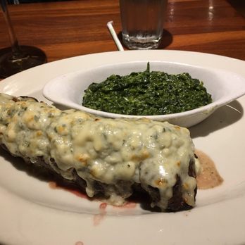 Bobby Van's Grill - Steak with Gorgonzola, and a side of creamed spinach. I was full--good thing I didn't get an appetizer. - Steakhouses Near Me - Jamaica, New York