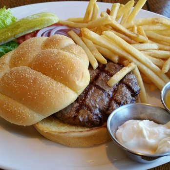 VI Restaurant - Grass-fed Beef Burger; perfectly cooked. - New American Near Me - Ferndale, California VI Restaurant - Grass-fed Beef Burger; perfectly cooked. - New American Near Me - Ferndale, California