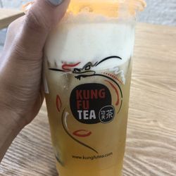 Green tea with foam cap