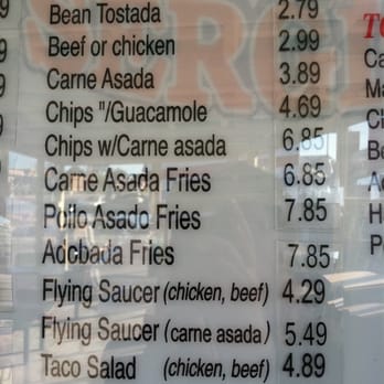 Super Sergio's - Tostadas Menu as of March 10, 2012 - Mexican Near Me - San Diego, California Super Sergio's - Tostadas Menu as of March 10, 2012 - Mexican Near Me - San Diego, California