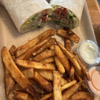 Embers Brew House - Brew House Sandwich as a Wrap w fries - Pizza Near Me - Joseph, Oregon