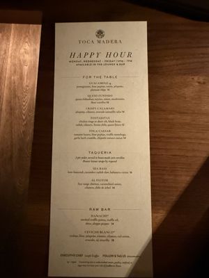 Menu photo 3 Toca Madera Houston, TX