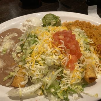 L & J Cafe - 2 Green chili & potato + 2 chicken flautas plate - Mexican Near Me - El Paso, Texas