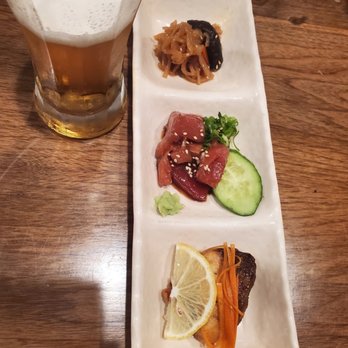 Mr Max - Asahi beer with 3 chef choice appetizer - Sushi Bars Near Me - Irving, Texas