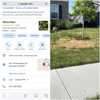 Weed Man - My dead grass from their product/ treatment - Pest Control Near Me - Indianapolis, Indiana