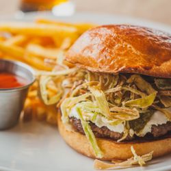 River's End Restaurant & Inn - Chimichurri Lamb Burger