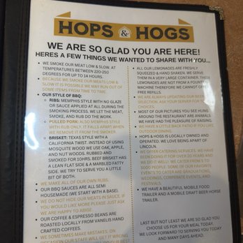 Hops & Hogs  - Love this ! It explains it all - Barbeque Near Me - Lincoln, California