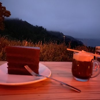 Nepenthe - Fudge cake was great! Much bigger portion than expected, will definitely feed 2 - New American Near Me - Big Sur, California