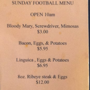 Basil's - Sunday Football Menu - Pubs Near Me - Stockton, California