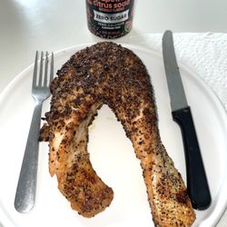 H-E-B plus! - The Salmon Steak I bought here to oven-broil came out fantastic. I only used avocado oil n 3 spices !!!