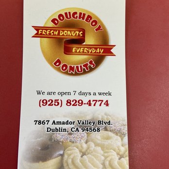 Dough Boy's Donuts - business card - Donuts Near Me - Dublin, California Dough Boy's Donuts - business card - Donuts Near Me - Dublin, California