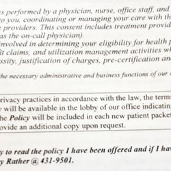 Oregon Allergy Associates - Always ask to read the privacy policy and you DON'T have to sign any document to get medical care.