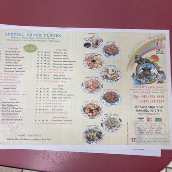 Rainbow Garden - Lunch menu - Chinese Near Me - Rolesville, North Carolina