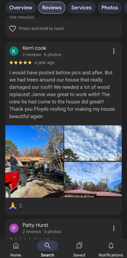 Slide of Floyd's Roofing of the Carolinas