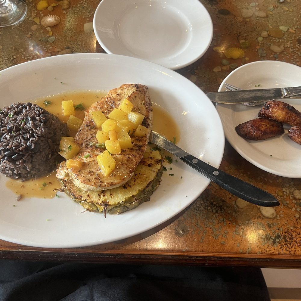 Bella Cuba - Glazed Tropical Chicken with black bean rice and sweet plantains - Cuban Near Me - Miami Beach, Florida
