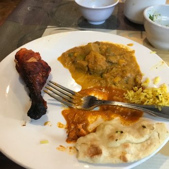 Himalayan Yeti - Second plate just as good as the first!  Tandori chicken, lemon rice, vegetable korma and the sauce left from the chicken tikka Marsala! - Indian Near Me - St. Louis, Missouri