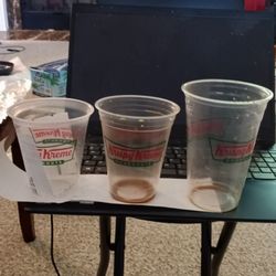 Krispy Kreme - Small, medium, and large cold coffee sizes.