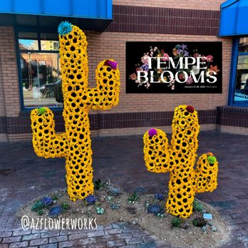 Flower Works - For Tempe Blooms we created cacti made of sunflowers! - Florists Near Me - Phoenix, Arizona Flower Works - For Tempe Blooms we created cacti made of sunflowers! - Florists Near Me - Phoenix, Arizona