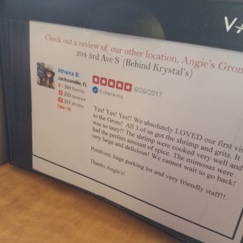 Angie's Subs - On the napkin holder.... lol awesome,  look Athena! - Sandwiches Near Me - Jacksonville Beach, Florida