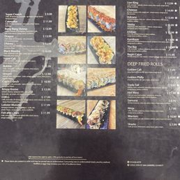 Non raw sushi rolls menu Non raw sushi rolls menu