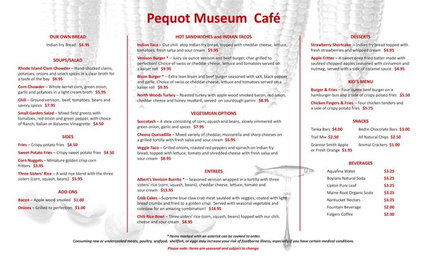 Menu photo 1 Pequot Cafe Mashantucket, CT