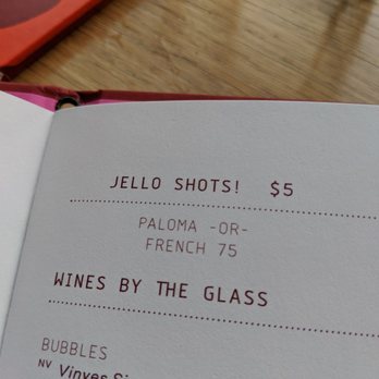 Tope - What?!? French 75 jello shot? This is definitely happening! - Bars Near Me - Portland, Oregon Tope - What?!? French 75 jello shot? This is definitely happening! - Bars Near Me - Portland, Oregon