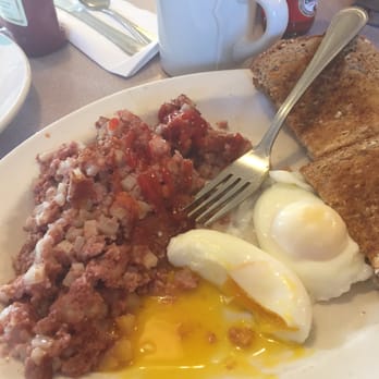 Charlie's Place - Corn beef hash and poached eggs. - American Near Me - Clinton, New York Charlie's Place - Corn beef hash and poached eggs. - American Near Me - Clinton, New York