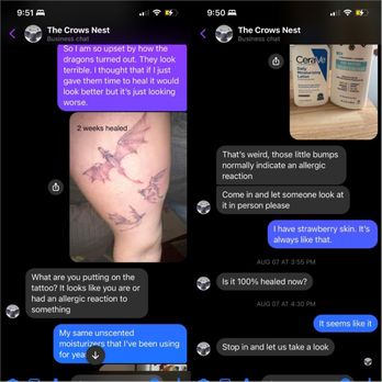 The Crows Nest - They seem so sweet over Facebook messenger, until you get to the shop and they treat you like crap. - Tattoo Near Me - Beckley, West Virginia