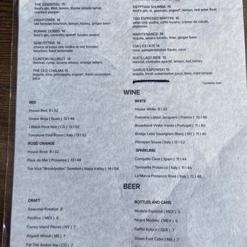 The Great Georgiana - Cocktail menu - Bars Near Me - Brooklyn, New York