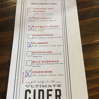 Tin City Cider - Cider choices for the flight - Cideries Near Me - Paso Robles, California Tin City Cider - Cider choices for the flight - Cideries Near Me - Paso Robles, California