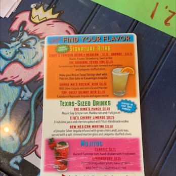 Chuy's - Drink menu - Tex-Mex Near Me - Knoxville, Tennessee