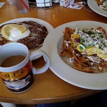 Monkey Business Cafe - Chilaquiles and Roy Riccota pancakes and Ethiopian coffee. - Sandwiches Near Me - Fullerton, California Monkey Business Cafe - Chilaquiles and Roy Riccota pancakes and Ethiopian coffee. - Sandwiches Near Me - Fullerton, California
