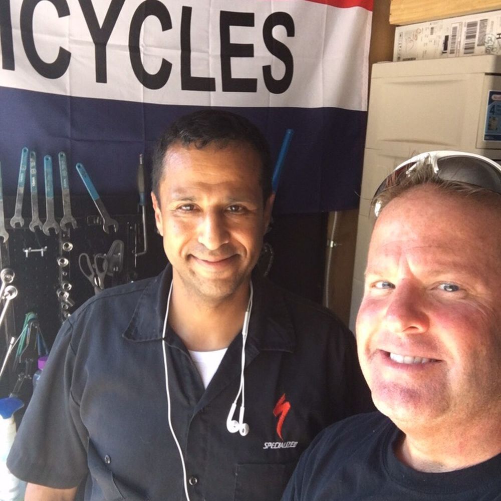 John Bicycles - John at his bike shop with me last summer - Bike Repair/Maintenance Near Me - Raleigh, North Carolina John Bicycles - John at his bike shop with me last summer - Bike Repair/Maintenance Near Me - Raleigh, North Carolina