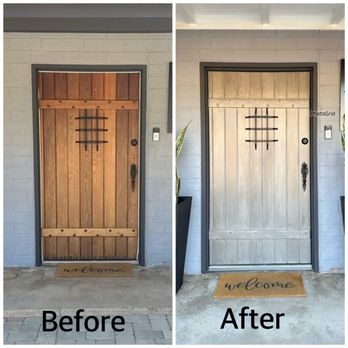 JCE Painting - Grey washed front door - Painters Near Me